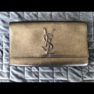 YSL Sac De Jour Clutch, metallic gold